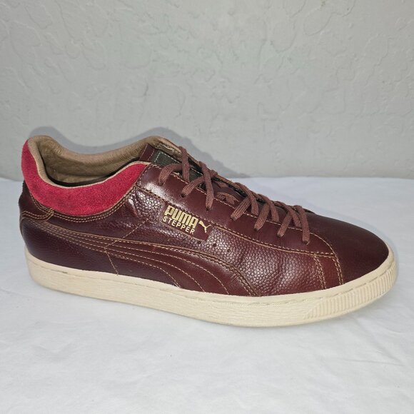 PUMA Stepper Men's Classic Brown Leather Sneaker Size 12 - Picture 1 of 10